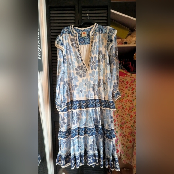 Farm Rio Blue And White Dress - Picture 3 of 3